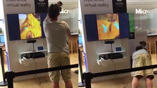 L’esilarante caduta di un uomo mentre è immerso nella realtà virtuale 