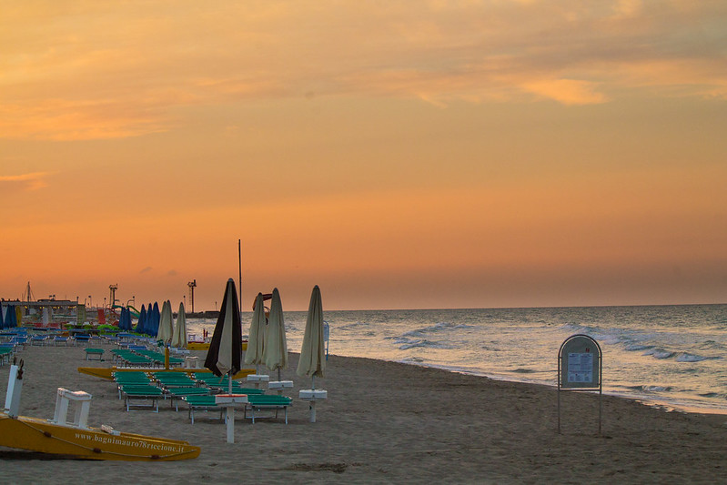 Spiaggia di Riccione al tramonto
